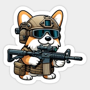 Tactical Corgi Sticker